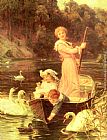 Frederick Morgan Wall Art - A Day On The River